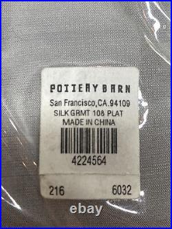 Pottery Barn Dupioni Silk Grommet Curtain, 50x108in, Platinum Gray, Free Ship