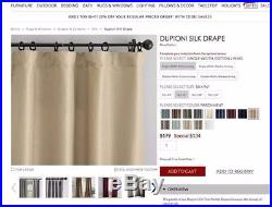 Pottery Barn Dupioni Silk Parchment Drapes 50x96 Originally $179! (6 avail)