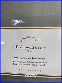 Pottery Barn Dupioni Silk Rod Pocket Blackout Curtain, 104 x 108, Platinum Gray