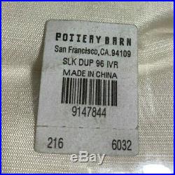 Pottery Barn Dupioni Silk Rod Pocket Curtain, 50 x 96, Ivory, Free Shipping