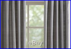 Pottery Barn Dupioni Silk Set 2 Platinum Drapes Window Curtains 96 NEW