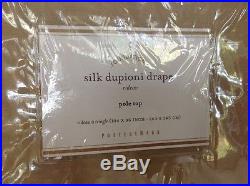 Pottery Barn Dupioni Silk Set Of 2 Pole Top Drapes 104x96 Parchment