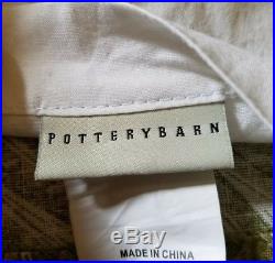 Pottery Barn ELLA Green Paisley Pole Top Linen Blend Curtain 2 Pc 50 x 96