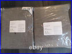 Pottery Barn EMERY LINEN COTTON CURTAINS-TWO-84-FLAGSTONE-NEWBLACKOUT LINED