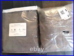 Pottery Barn EMERY LINEN COTTON CURTAINS-TWO-84-FLAGSTONE-NEWBLACKOUT LINED