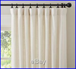 Pottery Barn EMERY LINEN/COTTON DOUBLEWIDE DRAPES-100 X 96-IVORY-NEWSET/TWO