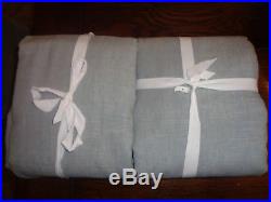 Pottery Barn EMERY LINEN COTTON DRAPES-BLUE DAWN-100 X 96-COTTON LINING-TWO
