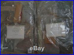 Pottery Barn EMERY LINEN FRAMED BORDER CURTAINS-50 X 108-GRAY/CHARCOAL-NIP-SET