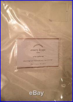 Pottery Barn EMERY Linen/Cotton POLE POCKET Ivory Double-Wide Drape5, 100 X 108