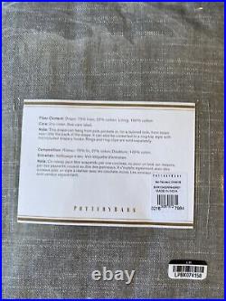 Pottery Barn Emery 3 in 1 pole top Linen Drape Curtain Mineral Blue 100 x 96