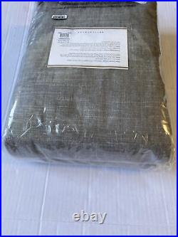 Pottery Barn Emery 3 in 1 pole top Linen Drape Curtain Mineral Blue 100 x 96