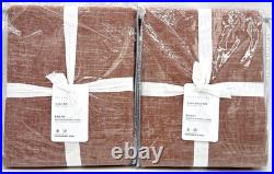 Pottery Barn Emery Brick Linen Cotton 2 Curtains BLACKOUT50x108NEW