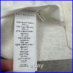 Pottery Barn Emery Cotton Linen Curtains Drapes Set/2 Lined 50x84 Ivory NWOT