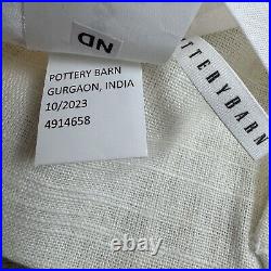 Pottery Barn Emery Cotton Linen Curtains Drapes Set/2 Lined 50x84 Ivory NWOT