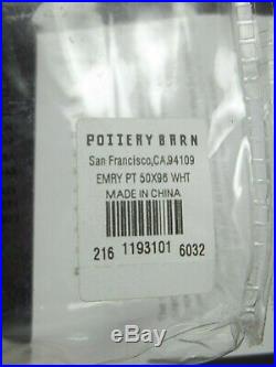 Pottery Barn Emery Drapes Panels Curtains Cotton Lining White 50 X 96 #6221a