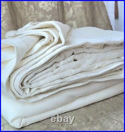 Pottery Barn Emery Ivory Linen Curtain Panel 100 X 84 3-in-1 Pole Top