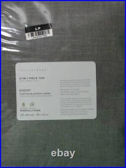 Pottery Barn Emery Linen Blackout Curtain, 100 x 84, Grey Double Wide NWT