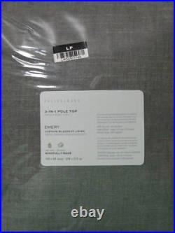 Pottery Barn Emery Linen Blackout Curtain, 100 x 84, Grey Double Wide NWT