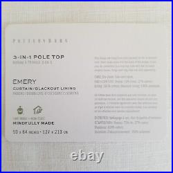 Pottery Barn Emery Linen Blackout Curtain 50x84 White