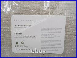 Pottery Barn Emery Linen Blackout Curtain Drape 100x 84 Oatmeal S/ 2 #9831