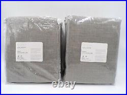 Pottery Barn Emery Linen Blackout Curtain Drape Gray 100 x 96 Set of 2 #7931B