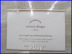 Pottery Barn Emery Linen Blackout Curtain Drape Panel Oatmeal 50x96 S/2 #104A
