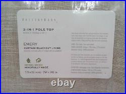 Pottery Barn Emery Linen Blackout Drape Panel Curtain Oatmeal 100x 96 #H40L