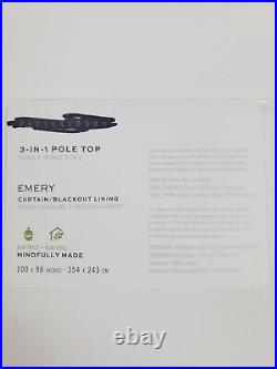 Pottery Barn Emery Linen Blackout Lining Curtain 100 x 96 White 9125113