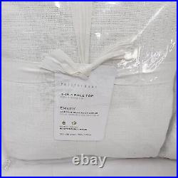 Pottery Barn Emery Linen/Cotton(2) Curtain Drapes 100x96 white BLACKOUT Lined