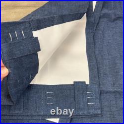 Pottery Barn Emery Linen Cotton Blackout Curtain Drape 50x108 Midnight Read OB