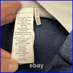 Pottery Barn Emery Linen Cotton Blackout Curtain Drape 50x108 Midnight Read OB