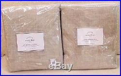 Pottery Barn Emery Linen Cotton Blackout Drapes Set Of 2 50 X 108l -oatmeal