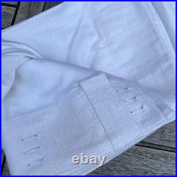 Pottery Barn Emery Linen Cotton Curtain Drape 100x108 White Cotton Lined NWOT