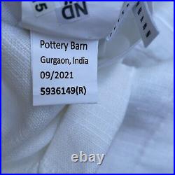 Pottery Barn Emery Linen Cotton Curtain Drape 100x108 White Cotton Lined NWOT