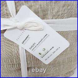 Pottery Barn Emery Linen Cotton Curtain Drape Oatmeal 100x96 Blackout Grommet