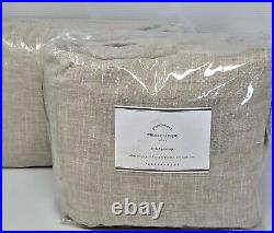 Pottery Barn Emery Linen Cotton Curtain Drapes Oatmeal 100x96 set of two