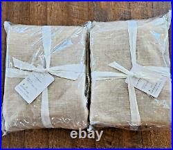 Pottery Barn Emery Linen Cotton Doublewide Curtains 100x108 Oatmeal Blackout (2)