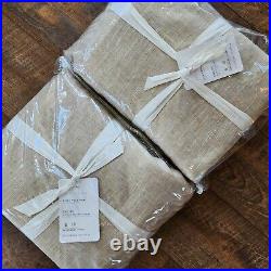 Pottery Barn Emery Linen Cotton Doublewide Curtains 100x108 Oatmeal Blackout (2)