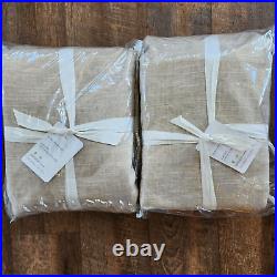 Pottery Barn Emery Linen Cotton Doublewide Curtains 100x108 Oatmeal Blackout (2)