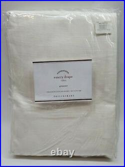 Pottery Barn Emery Linen/Cotton Grommet Cotton Lined Curtain, 50x108, White