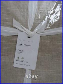 Pottery Barn Emery Linen Cotton Lined Curtain, 100 x 84 Oatmeal Color New