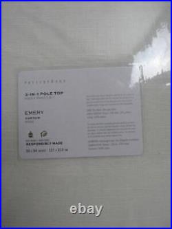 Pottery Barn Emery Linen Cotton Lined Curtain, 50 x 84 Ivory NWT