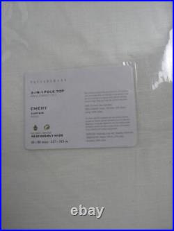 Pottery Barn Emery Linen Cotton Lined Curtain, 50 x 96 White Nwt