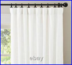 Pottery Barn Emery Linen Cotton Lined Curtain, 50 x 96 White Nwt