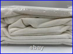 Pottery Barn Emery Linen Cotton Lined Curtain Drapes Ivory 100x96 S/2 #9778T