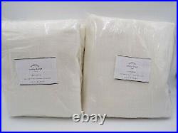 Pottery Barn Emery Linen Cotton Lined Curtains Drape White 100x108 S/2 #G17