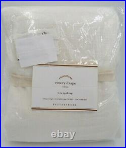 Pottery Barn Emery Linen Cotton Lined Drape Panel Curtain 100x 84 White #8955
