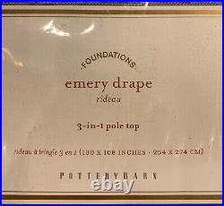 Pottery Barn Emery Linen/Cotton Rod Pocket Curtain, 100 x 108, Gray, FREE SHIP