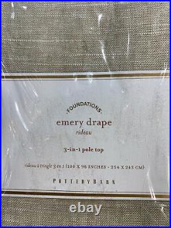 Pottery Barn Emery Linen/Cotton Rod Pocket Curtain, 100 x 96, Oatmeal Color