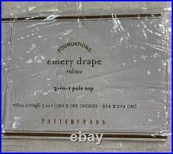 Pottery Barn Emery Linen/Cotton Rod Pocket Curtain, 100x108, Ivory, FREE SHIP